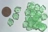 25 14mm Light Green Wide Leaf Glass Beads